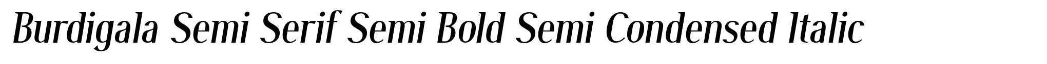 Burdigala Semi Serif Semi Bold Semi Condensed Italic image